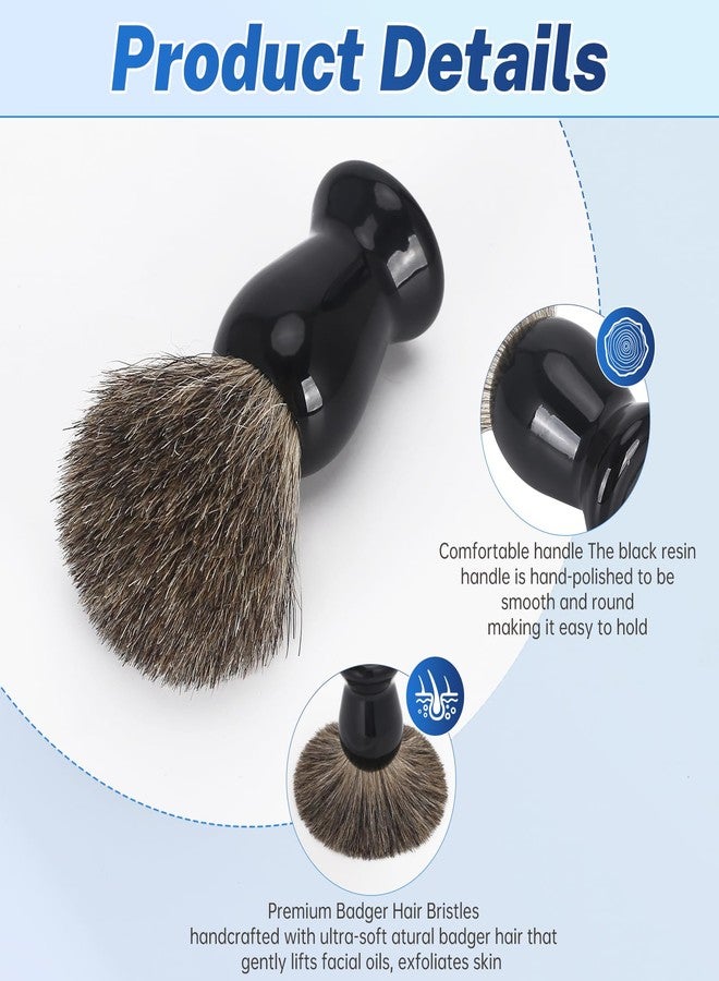 DEBETOOL Shaving Brush Set for Men – Pure Badger Hair Shaving Brush and Bowl, Exfoliating Shaving Cream Brush Gifts for Fathers Day - Image 5